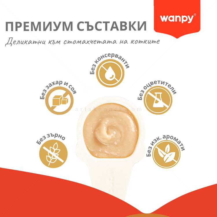 Лъжичка с кремообразно лакомство със сьомга WANPY Creamy Treat Salmon