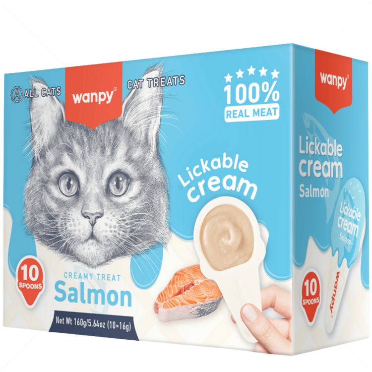 Лъжичка с кремообразно лакомство със сьомга WANPY Creamy Treat Salmon