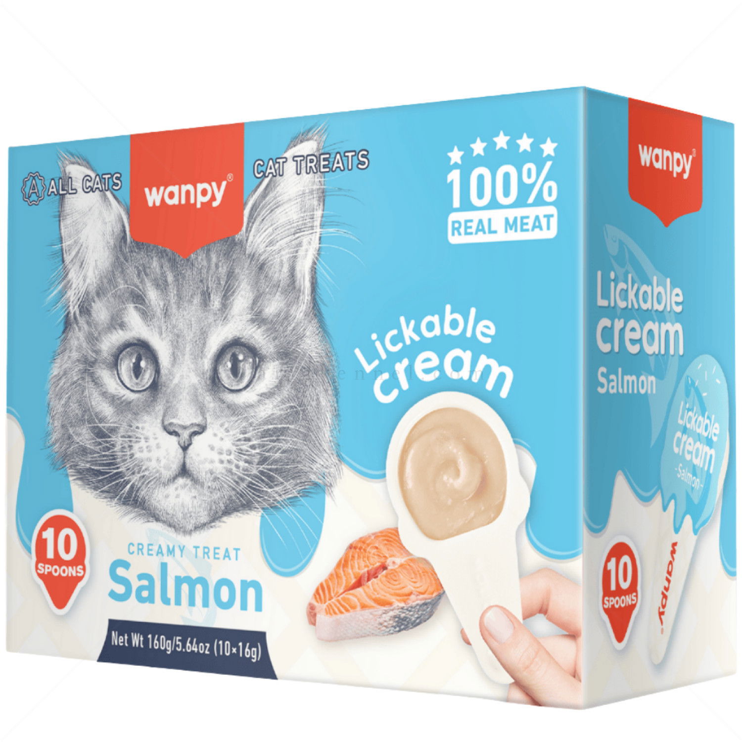 Лъжичка с кремообразно лакомство със сьомга WANPY Creamy Treat Salmon