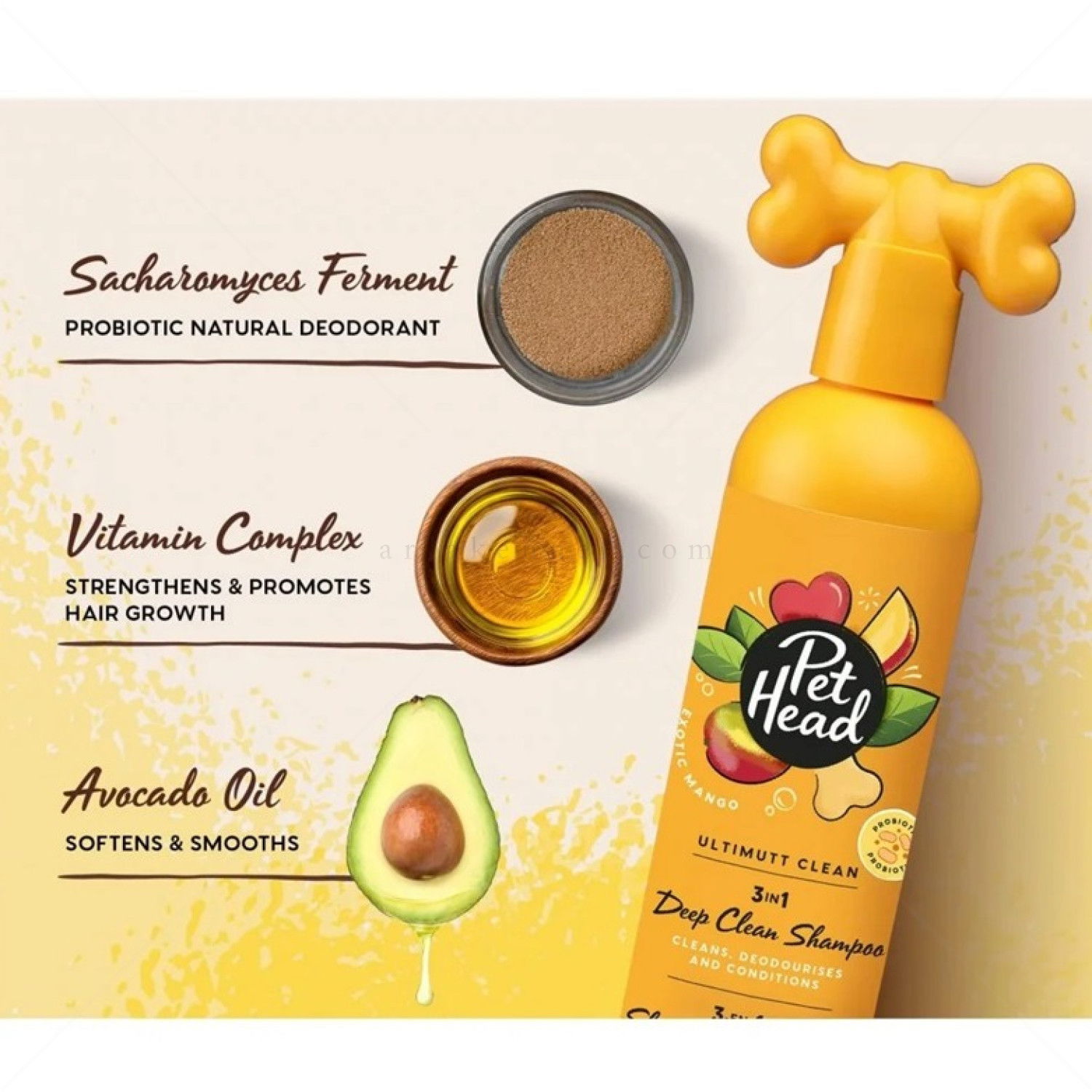 Дълбоко почистващ шампоан с тропически аромат и тройно действие PET HEAD Ultimutt Clean 3-in-1 Deep Clean Shampoo