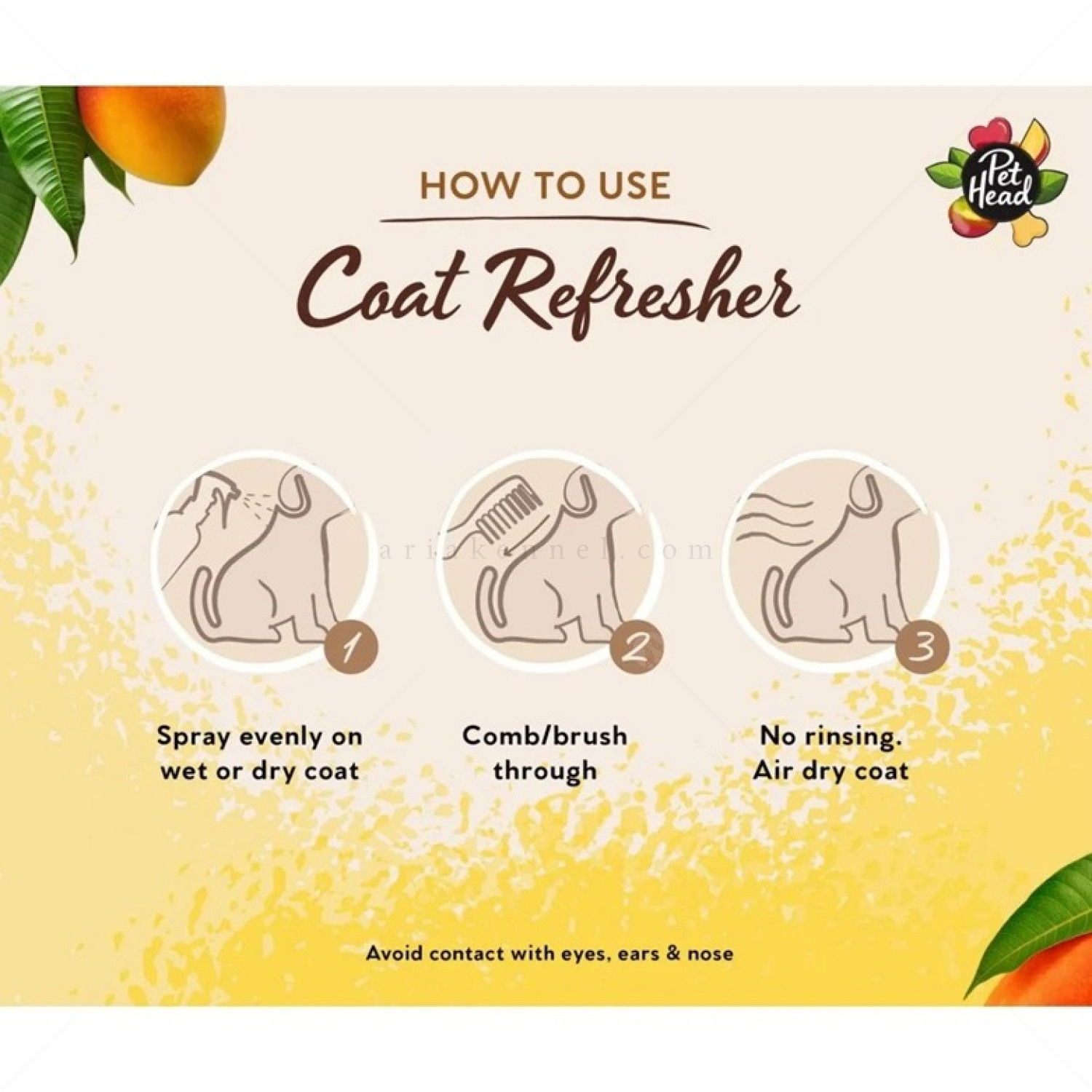 Почистващ спрей без отмиване с тропически аромат PET HEAD Ultimutt Clean 3-in-1 Coat Refresher