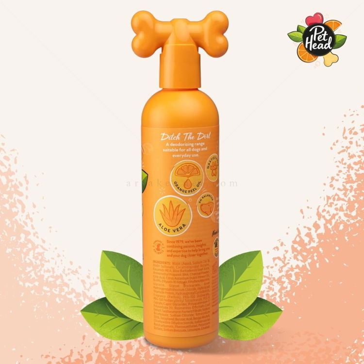 Дезодориращ шампоан с портокал и алое вера PET HEAD Ditch The Dirt Deodorizing Shampoo