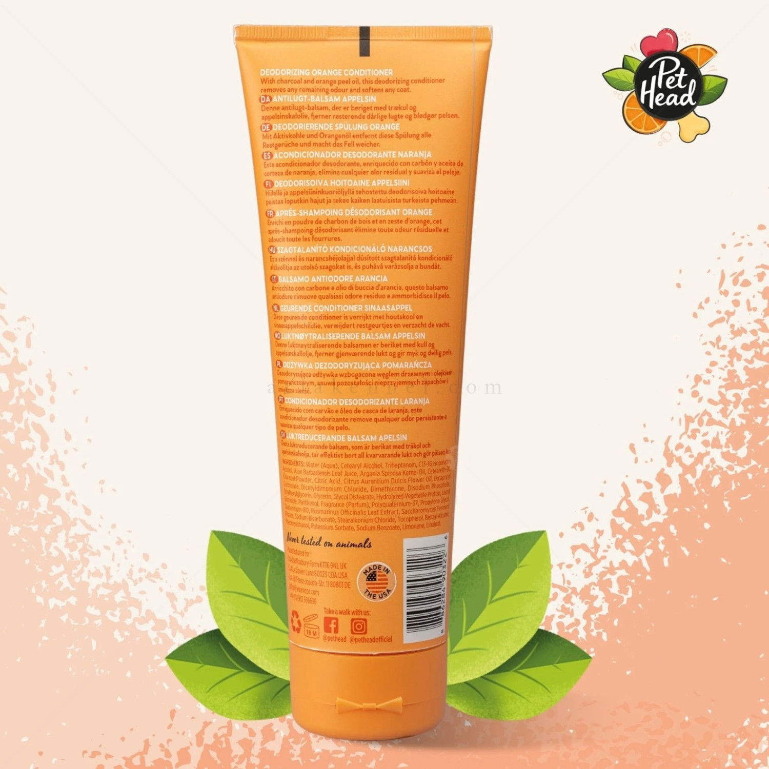Дезодориращ балсам с портокал и алое вера PET HEAD Ditch The Dirt Deodorizing Conditioner