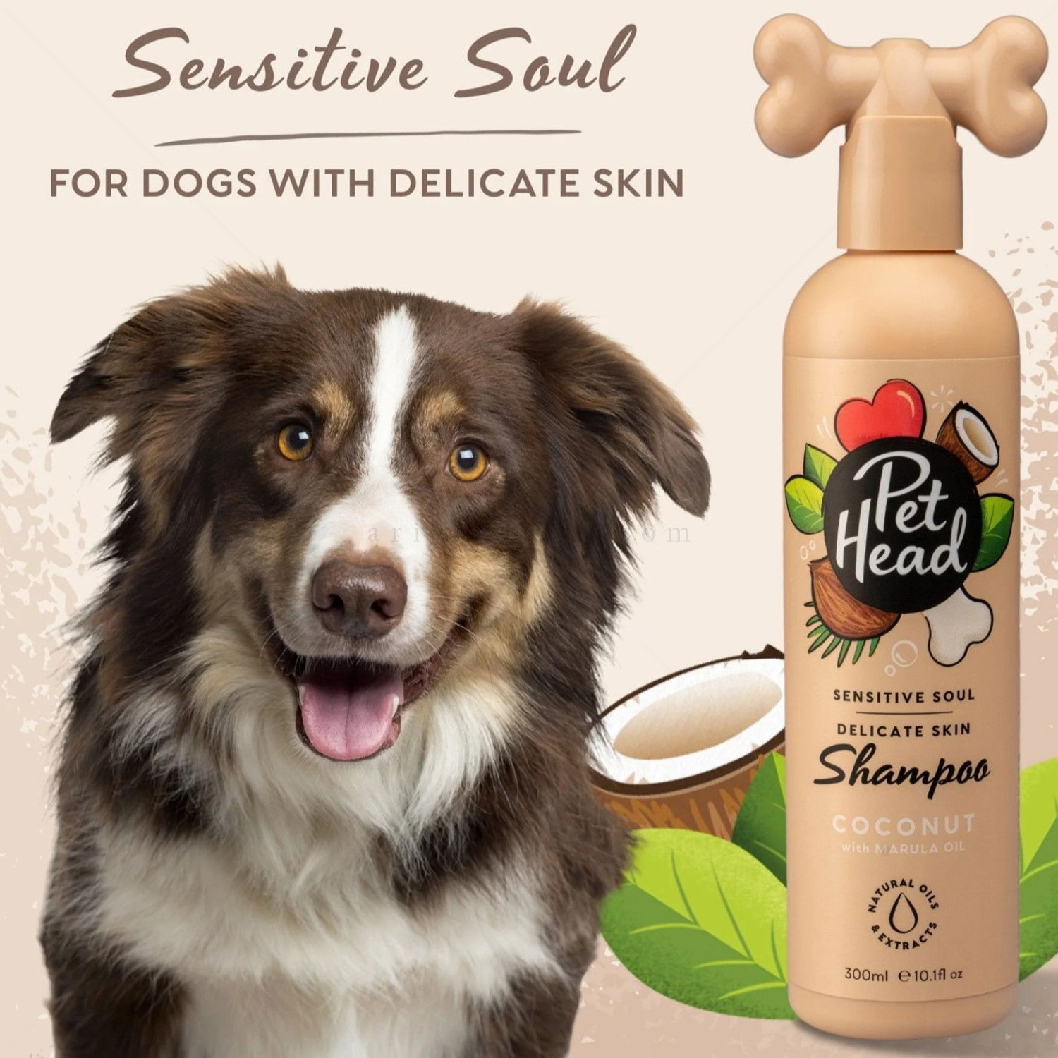 Шампоан за кучета с чувствителна кожа с кокос и масло от марула PET HEAD Sensitive Soul Delicate Skin Shampoo