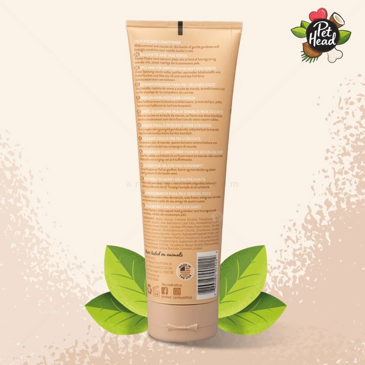 Балсам за кучета с чувствителна кожа с кокос и масло от марула PET HEAD Sensitive Soul Delicate Skin Conditioner