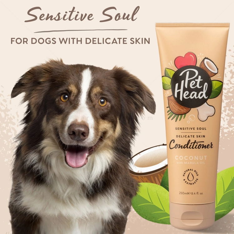 Балсам за кучета с чувствителна кожа с кокос и масло от марула PET HEAD Sensitive Soul Delicate Skin Conditioner