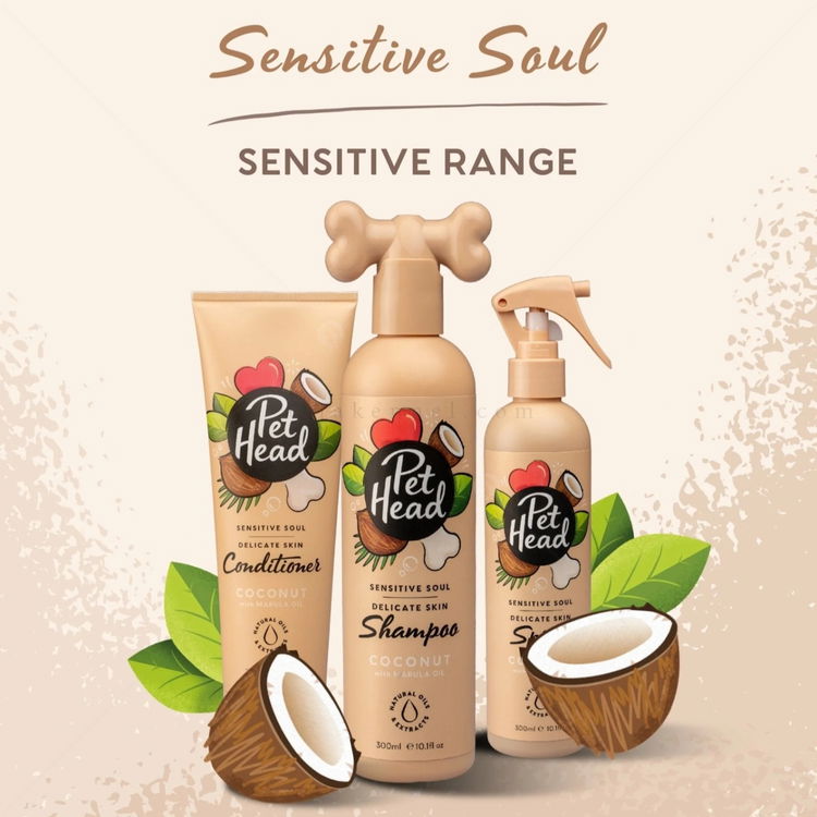 Балсам за кучета с чувствителна кожа с кокос и масло от марула PET HEAD Sensitive Soul Delicate Skin Conditioner