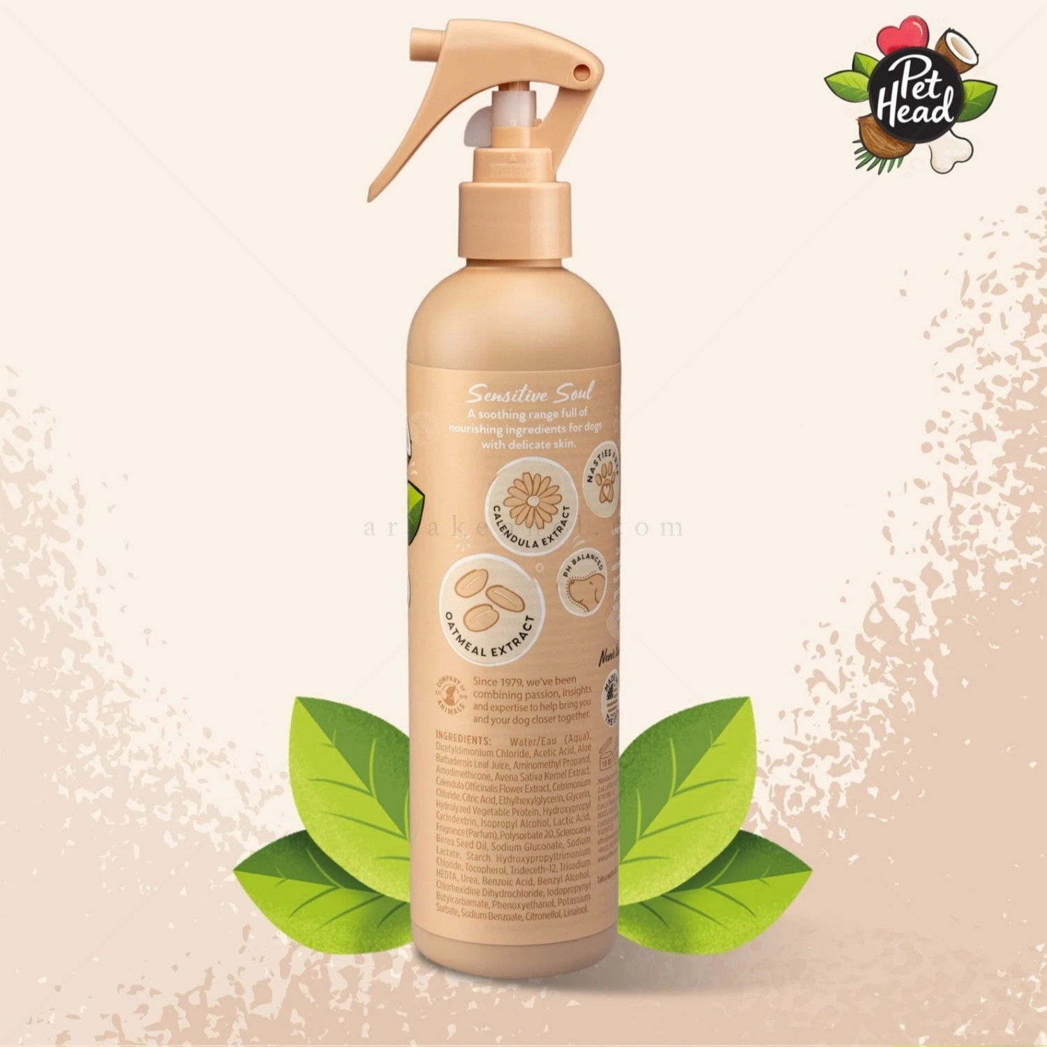 Дезодориращ спрей за кучета с чувствителна кожа с кокос и масло от марула PET HEAD Sensitive Soul Delicate Skin Spray