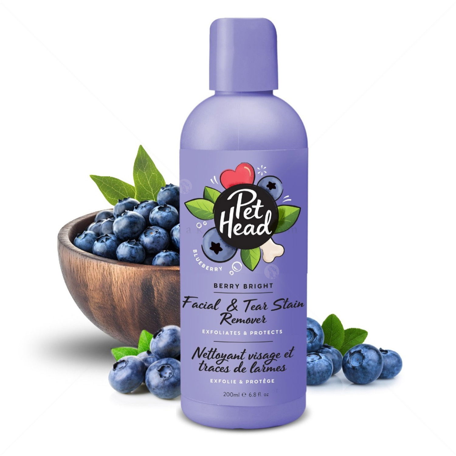2в1 Измиващ гел за лице за кучета със светла козина и за премахване на петна от сълзи PET HEAD Berry Bright Facial & Tear Stain Remover