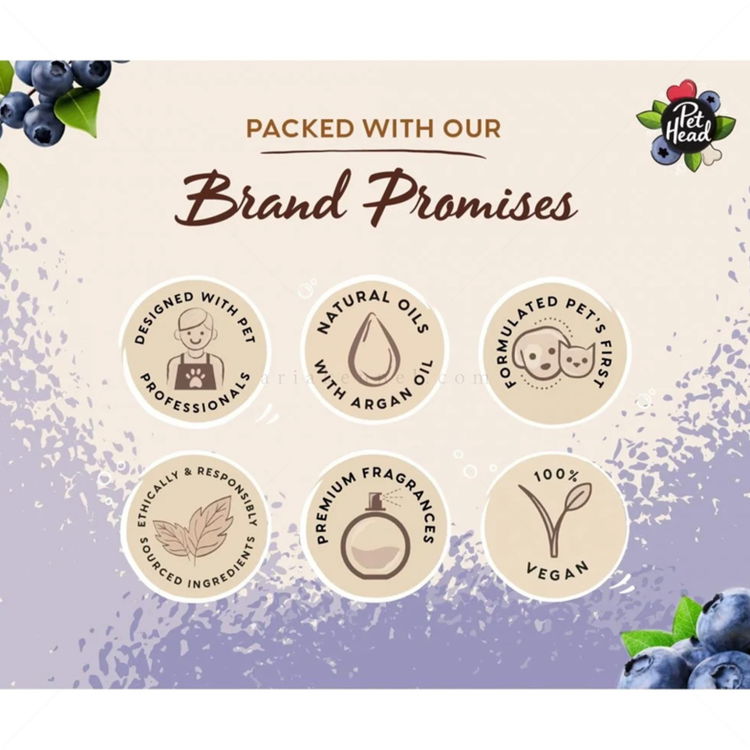 2в1 Измиващ гел за лице за кучета със светла козина и за премахване на петна от сълзи PET HEAD Berry Bright Facial & Tear Stain Remover