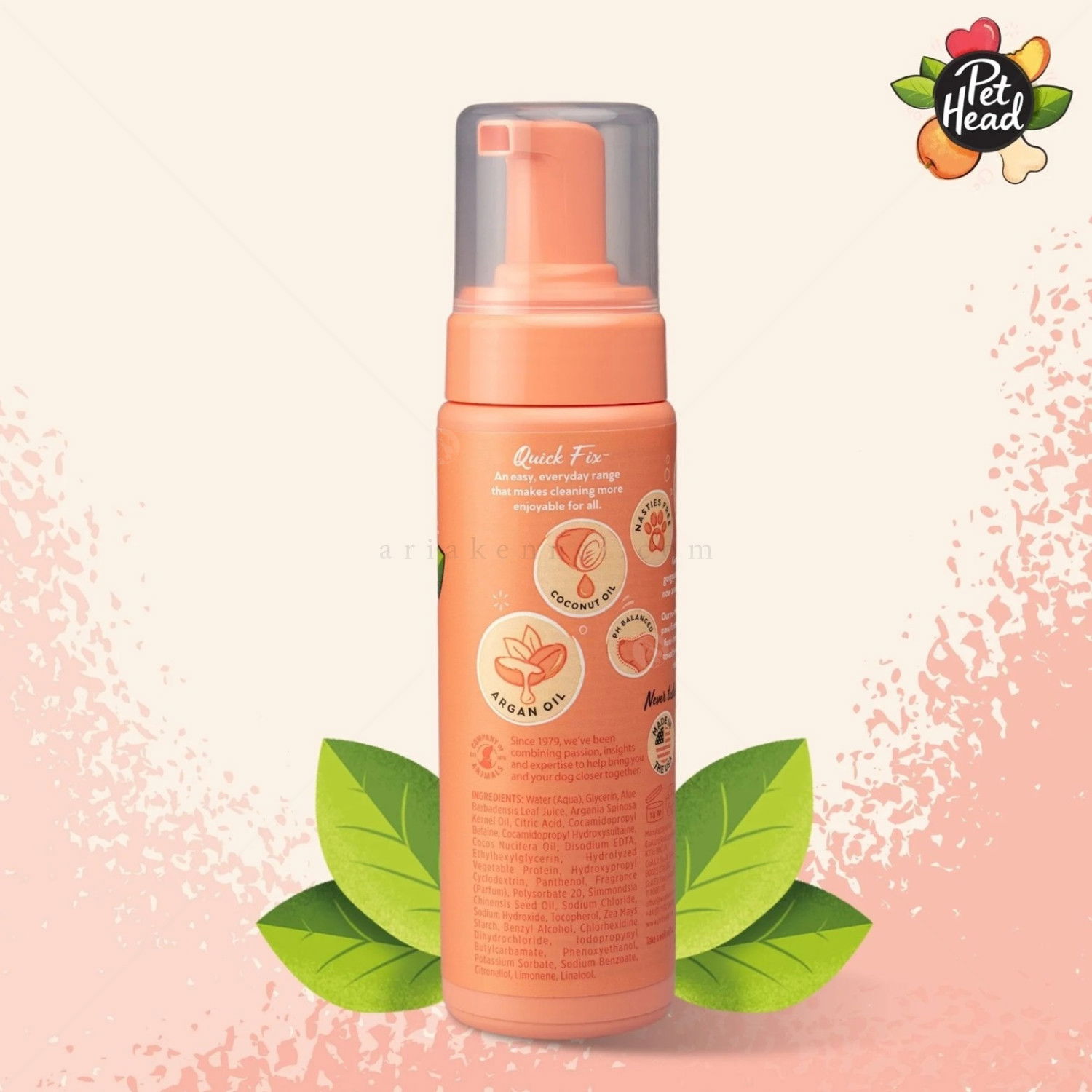 Шампоан-пяна без отмиване с праскова и арганово масло PET HEAD Quick Fix No-Rinse Foam