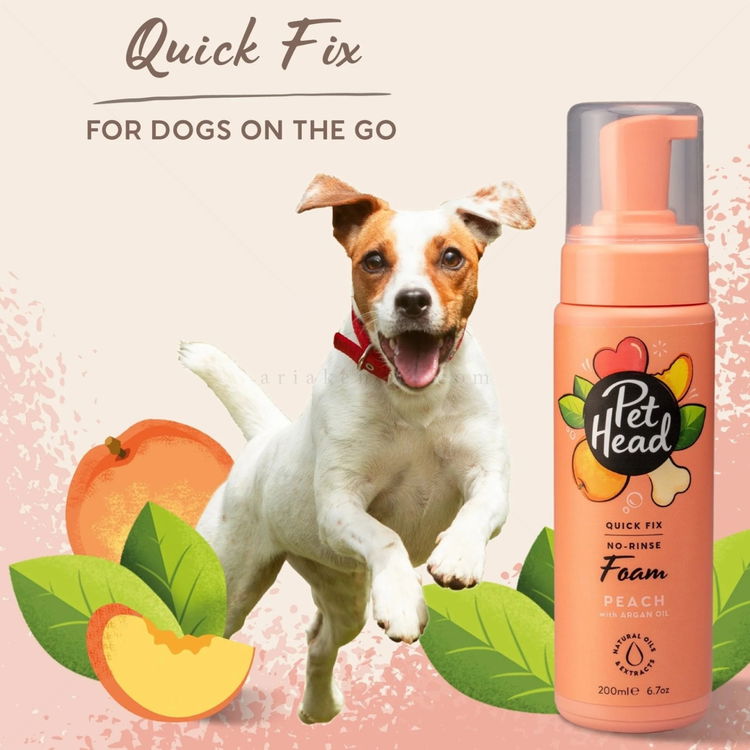 Шампоан-пяна без отмиване с праскова и арганово масло PET HEAD Quick Fix No-Rinse Foam