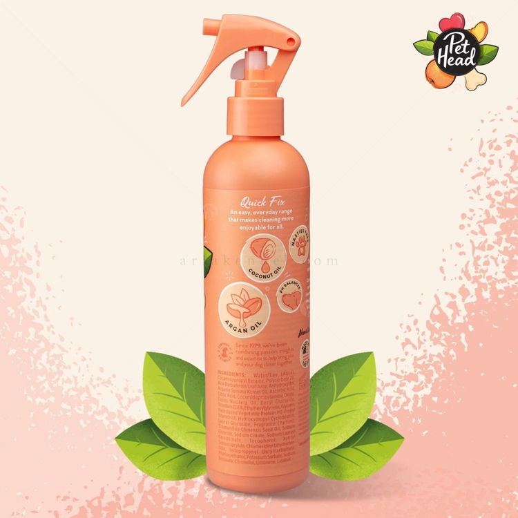 Сух шампоан-спрей без отмиване с праскова и арганово масло PET HEAD Quick Fix Dry Clean Spray