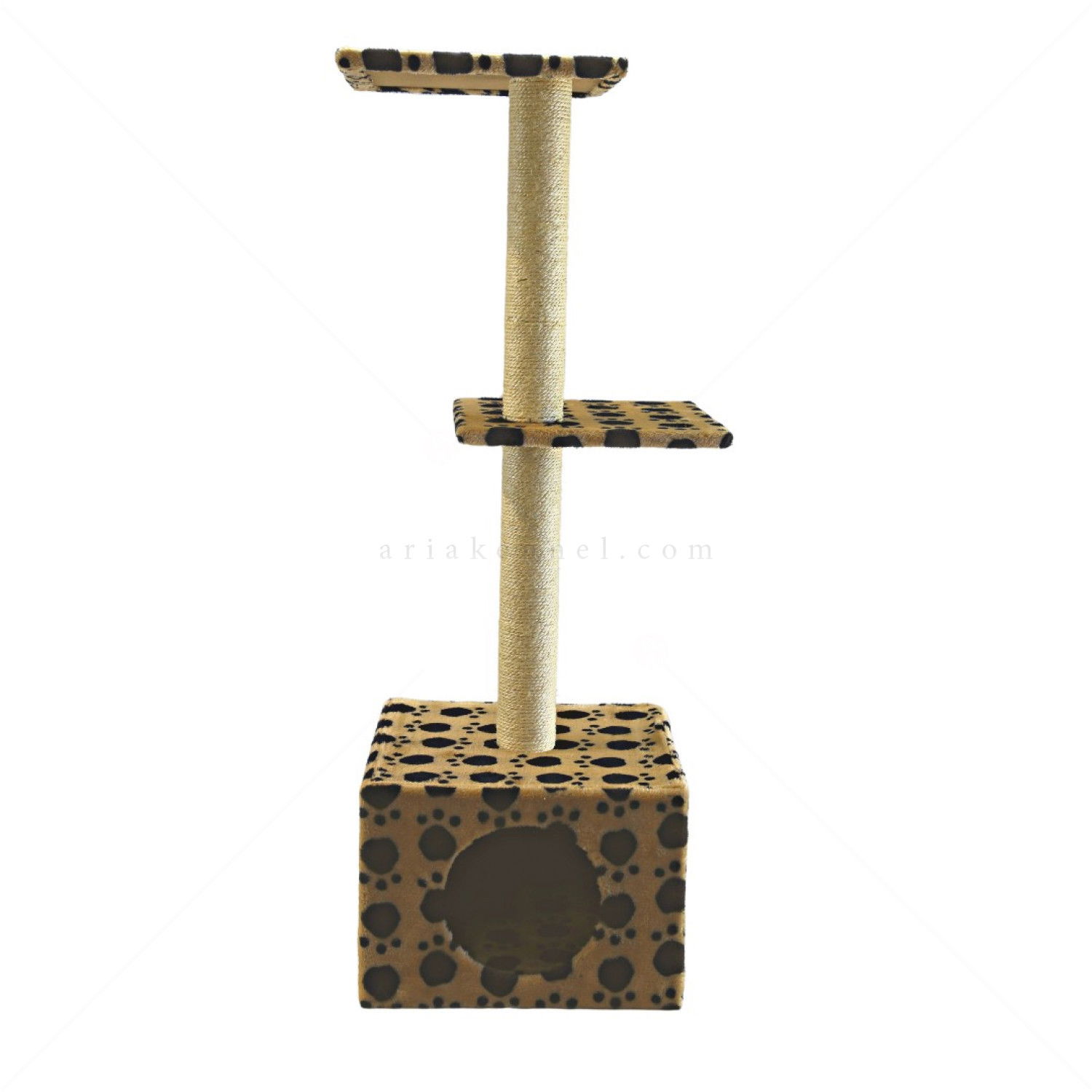 SPECIAL CAT Катерушка на три етажа с къщичка за спане, светлобежово