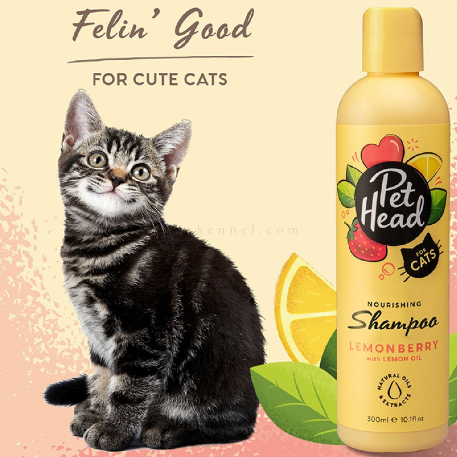 Шампоан за котки с масло от лимон и алое вера PET HEAD Felin Good Nourishing Shampoo