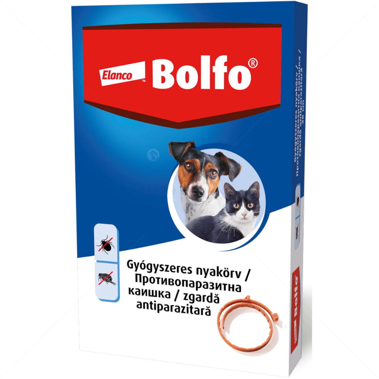 Противопаразитна каишка за куче и котка BOLFO 38 см