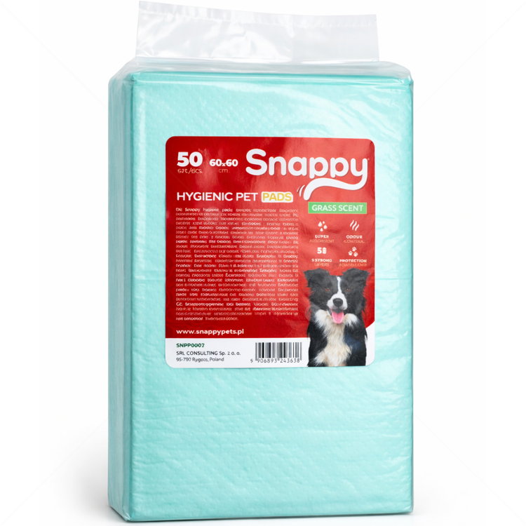 Хигиенни подложки/Пелени за кучета с аромат на трева, размер L, SNAPPY
