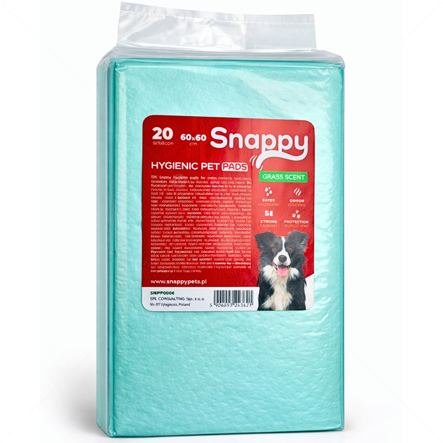 Хигиенни подложки/Пелени за кучета с аромат на трева, размер L, SNAPPY