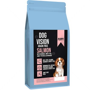 Комплект DOG VISION Puppy Salmon 2 кг. + Monge Grain free Puppy Duck 400 гр. консерва + Perrito 100 гр. Пръчици агнешко месо