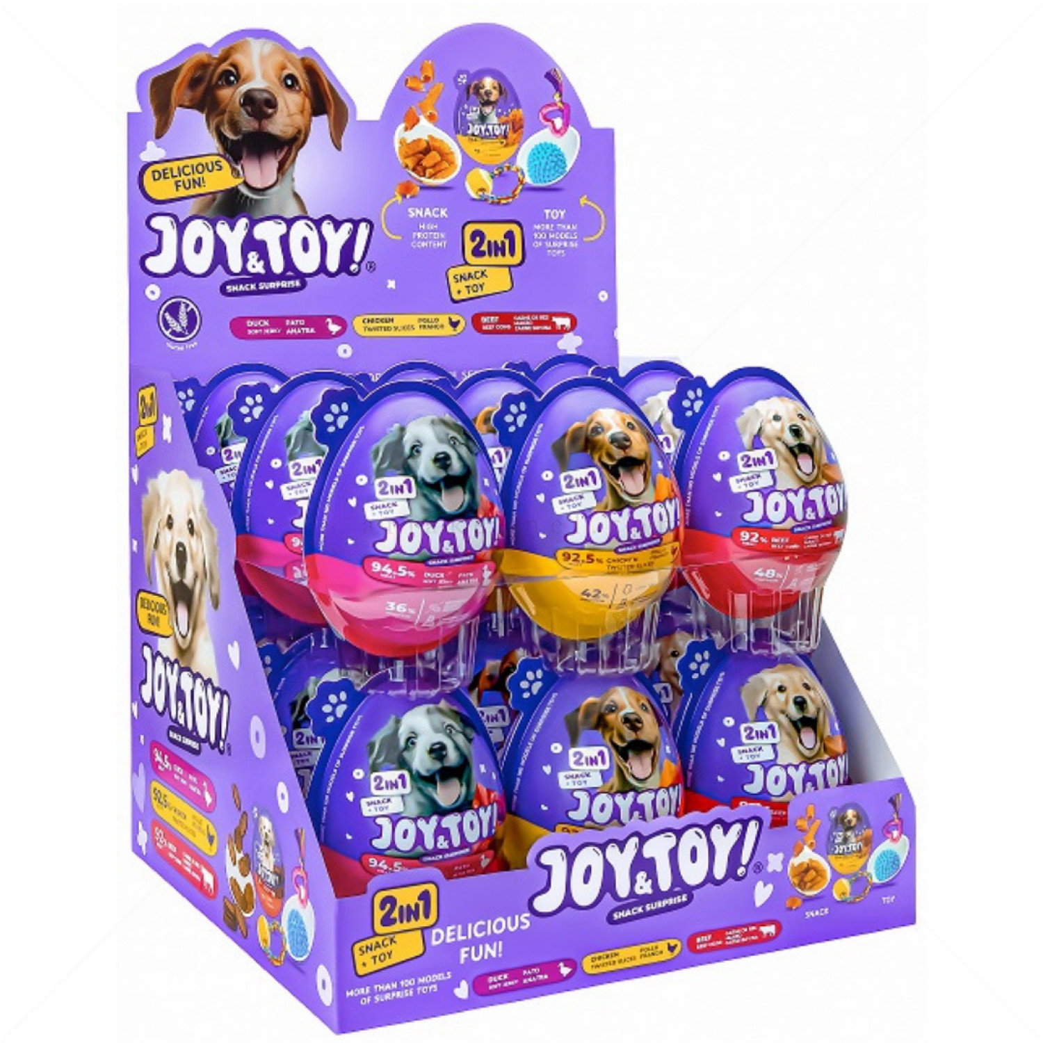Подаръчно яйце с изненада играчка и лакомство с говеждо месо JOY & TOY