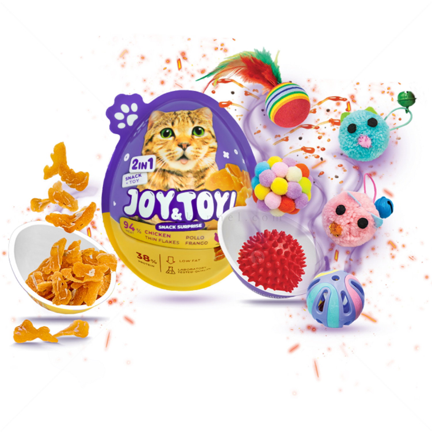 Подаръчно яйце с изненада играчка и лакомство с пилешко месо JOY & TOY