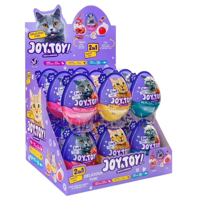 Подаръчно яйце с изненада играчка и лакомство с риба тон JOY & TOY