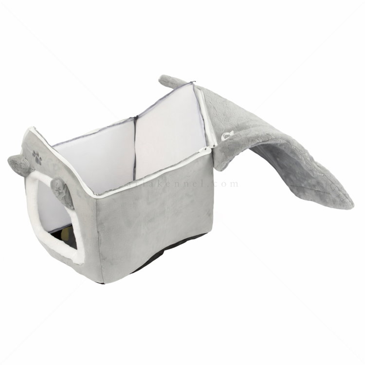 Плюшена къщичка-легло PURLOV, сива