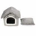 Плюшена къщичка-легло PURLOV, сива