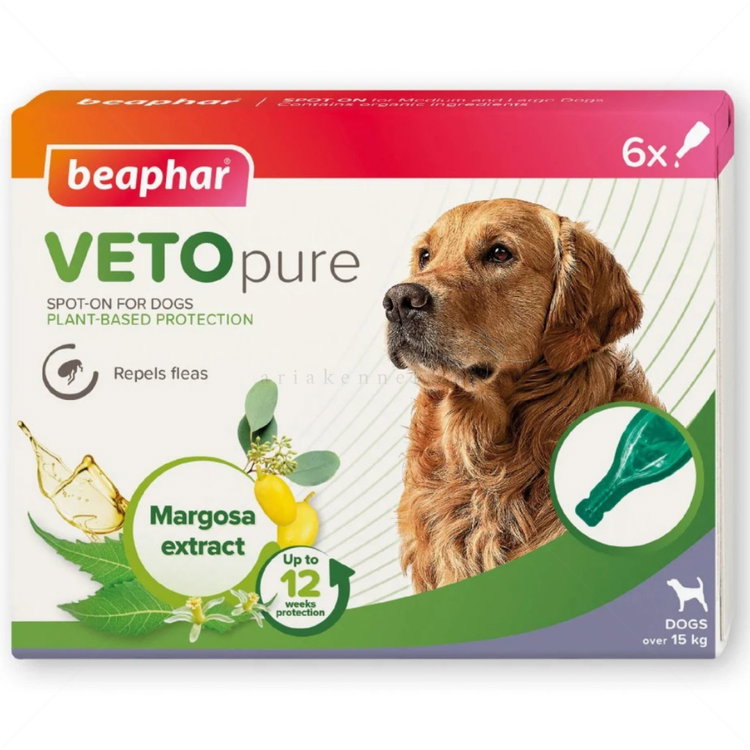 Противопаразитни пипети за средни и едри породи кучета BEAPHAR Veto Pure Bio Spot on Medium&Large Dog