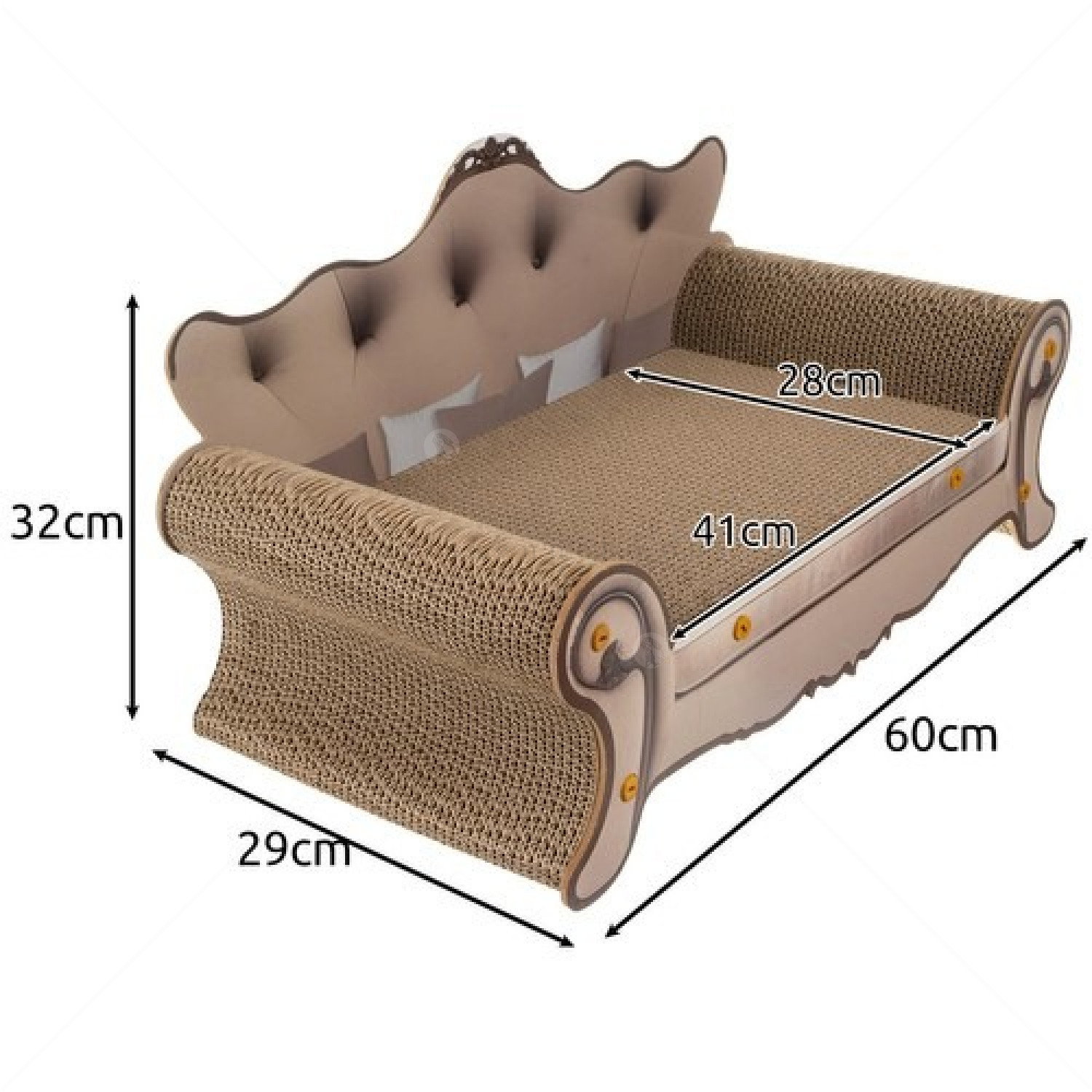 Драскало-диван от картон и дърво PURLOV