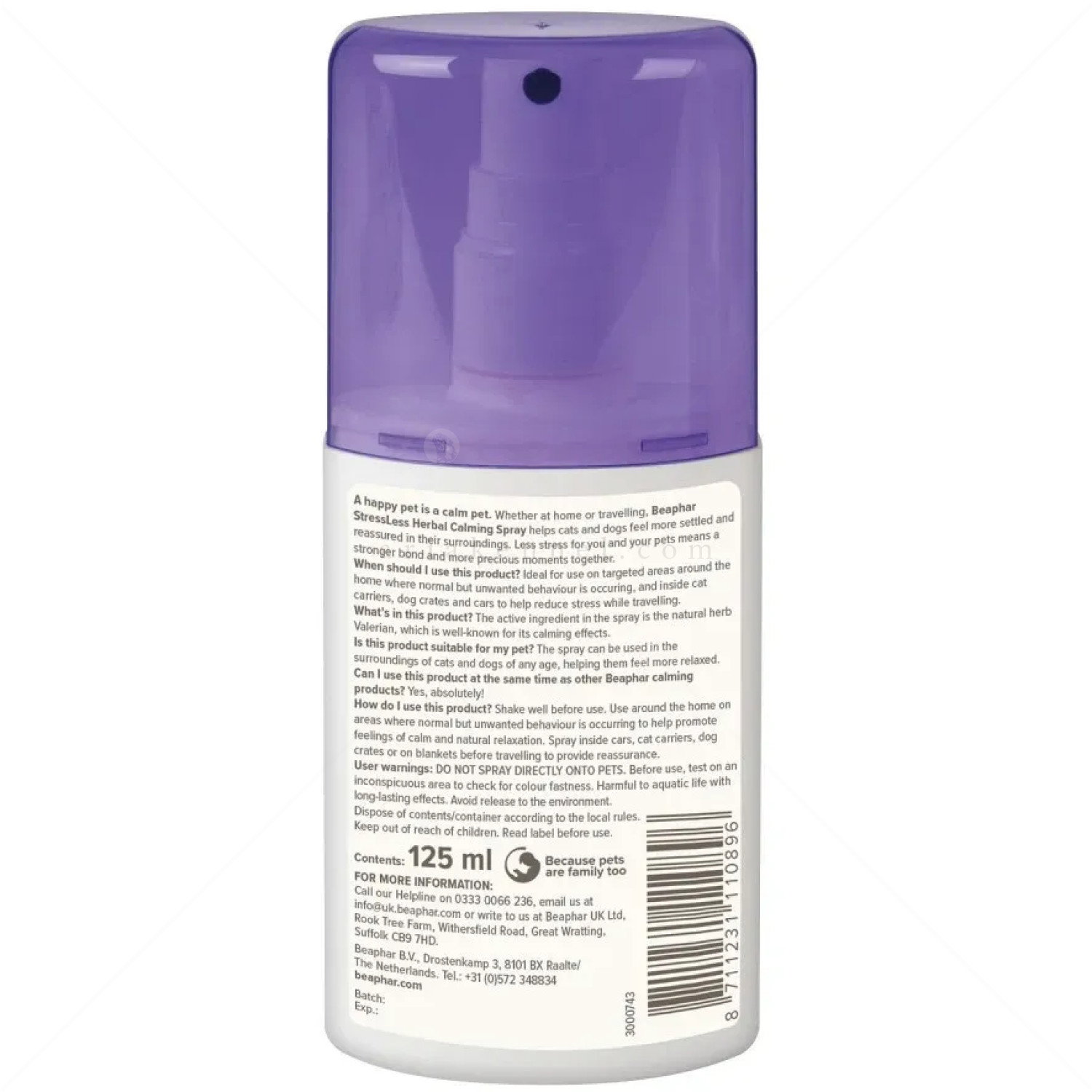 Успокояващ спрей с валериана 125 мл BEAPHAR StressLess Herbal Calming Spray