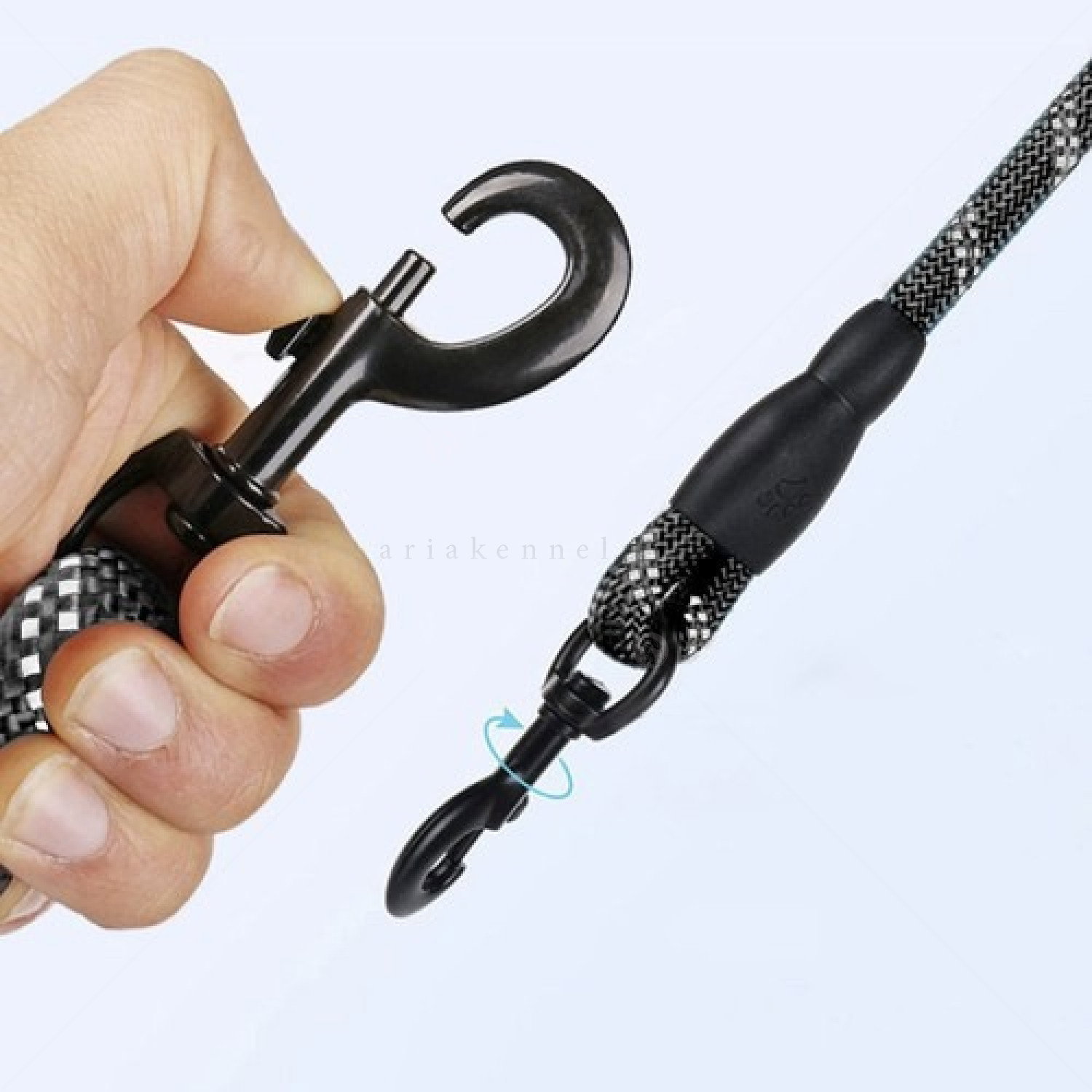 Светлоотразителен тренировъчен повод + диспенсър с 1 ролка торбички PURLOV, 3 м/ Ø12 мм