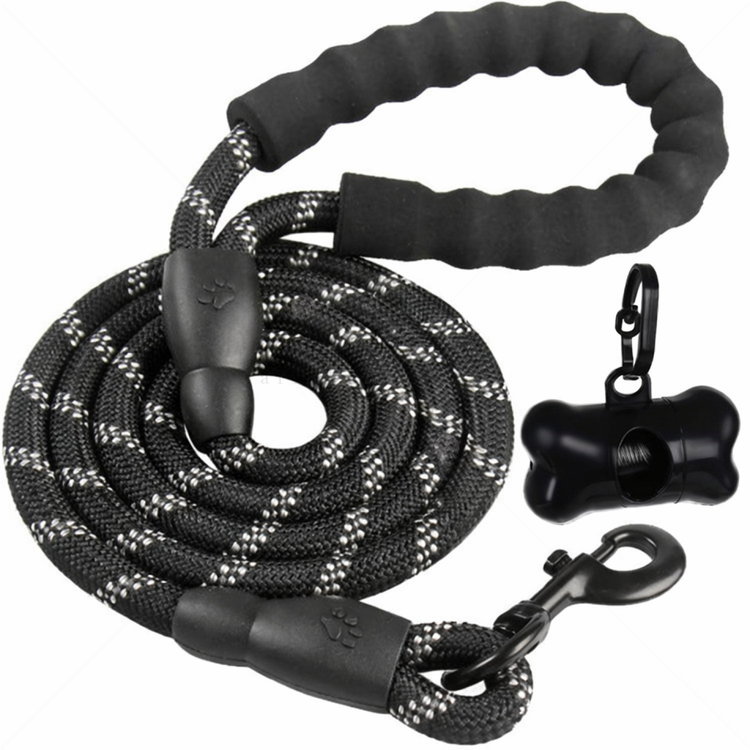 Светлоотразителен тренировъчен повод + диспенсър с 1 ролка торбички PURLOV, 5 м/ Ø12 мм