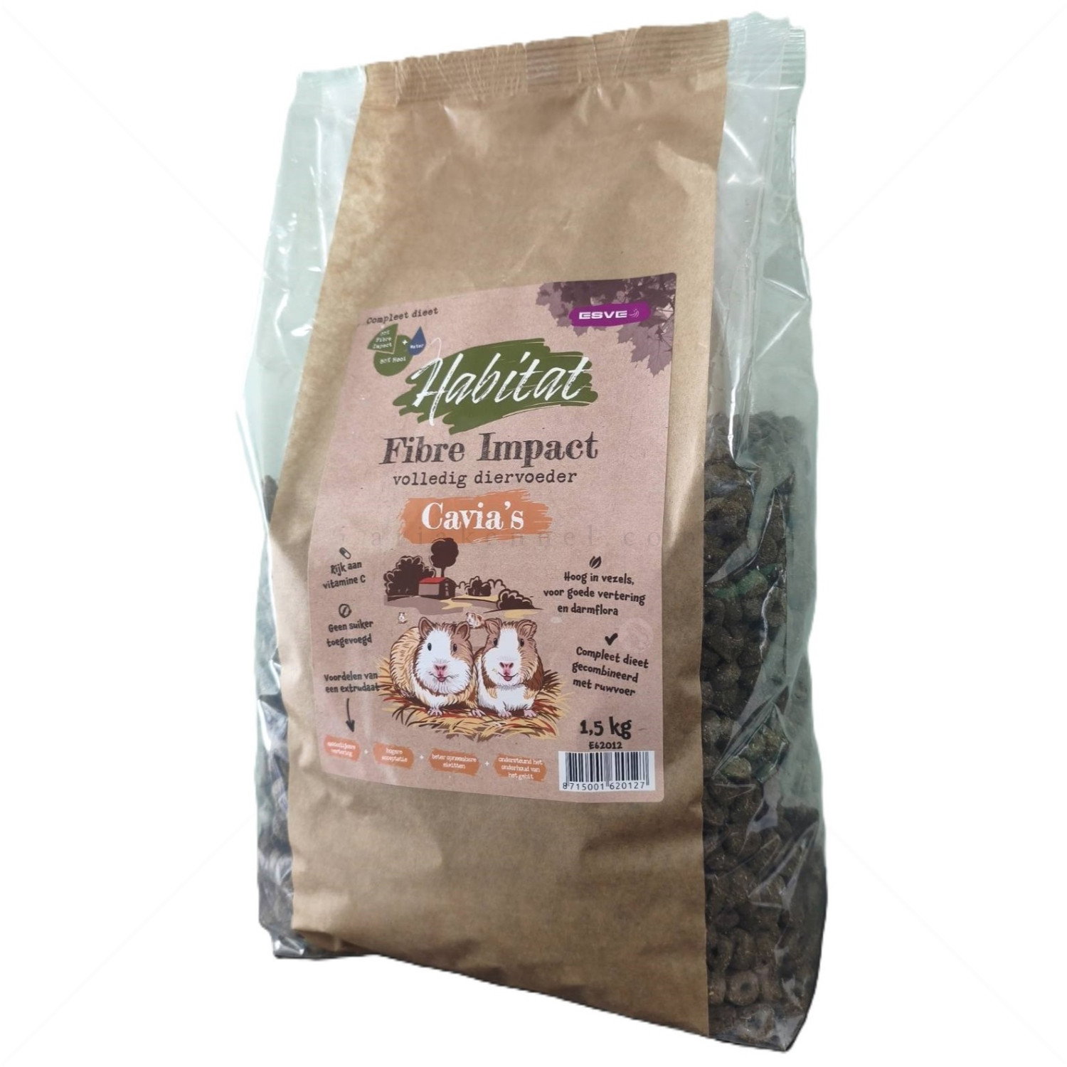 Храна за морско свинче 1.500 кг ESVE Habitat Fibre Impact