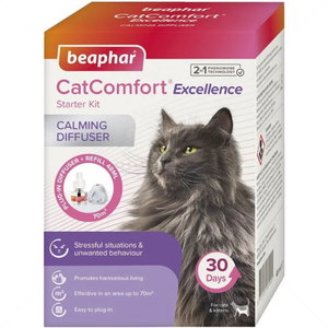 Успокояващ дифузер с феромони с двойно действие 48 мл BEAPHAR CatComfort Excellence Calming Diffuser - с включен пълнител