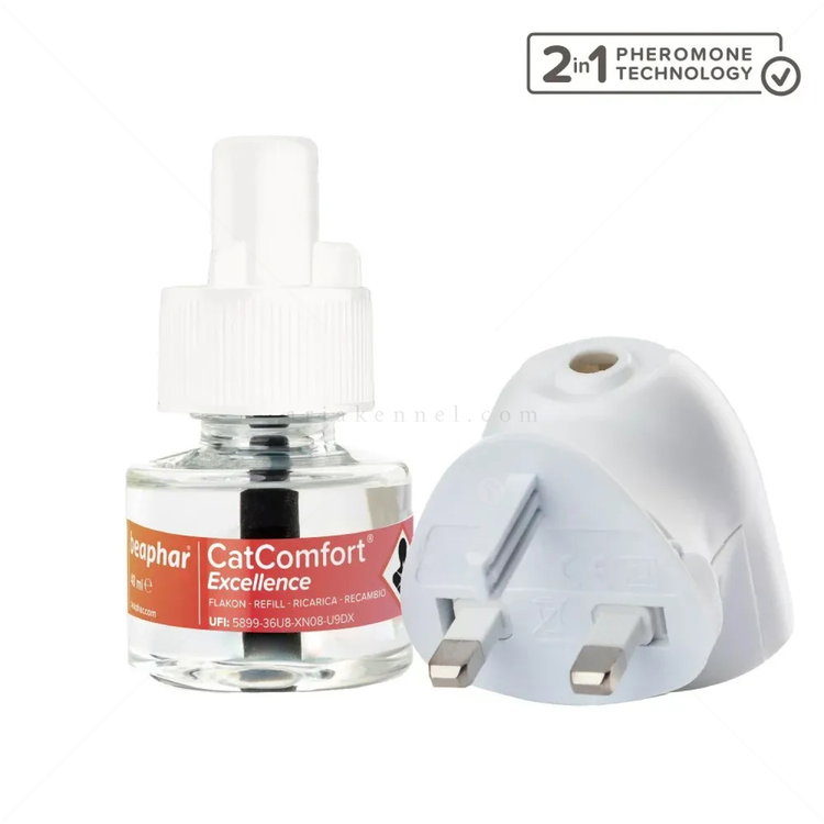 Успокояващ дифузер с феромони с двойно действие 48 мл BEAPHAR CatComfort Excellence Calming Diffuser - с включен пълнител