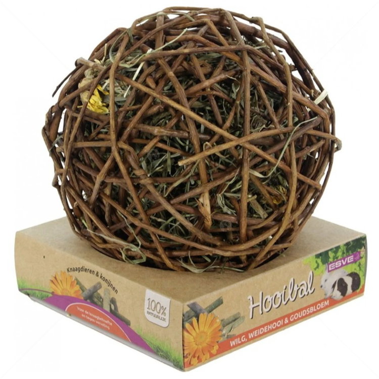 Върбова топка с ливадно сено и невен за средни и малки гризачи ESVE Hooibal, Ø14 см