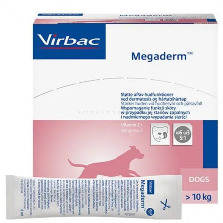 Хранителна добавка за здрава кожа и козина VIRBAC Megaderm 28 сашета х 8 мл