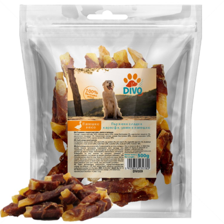 Сладки картофи, обвити в патешко месо DIVO