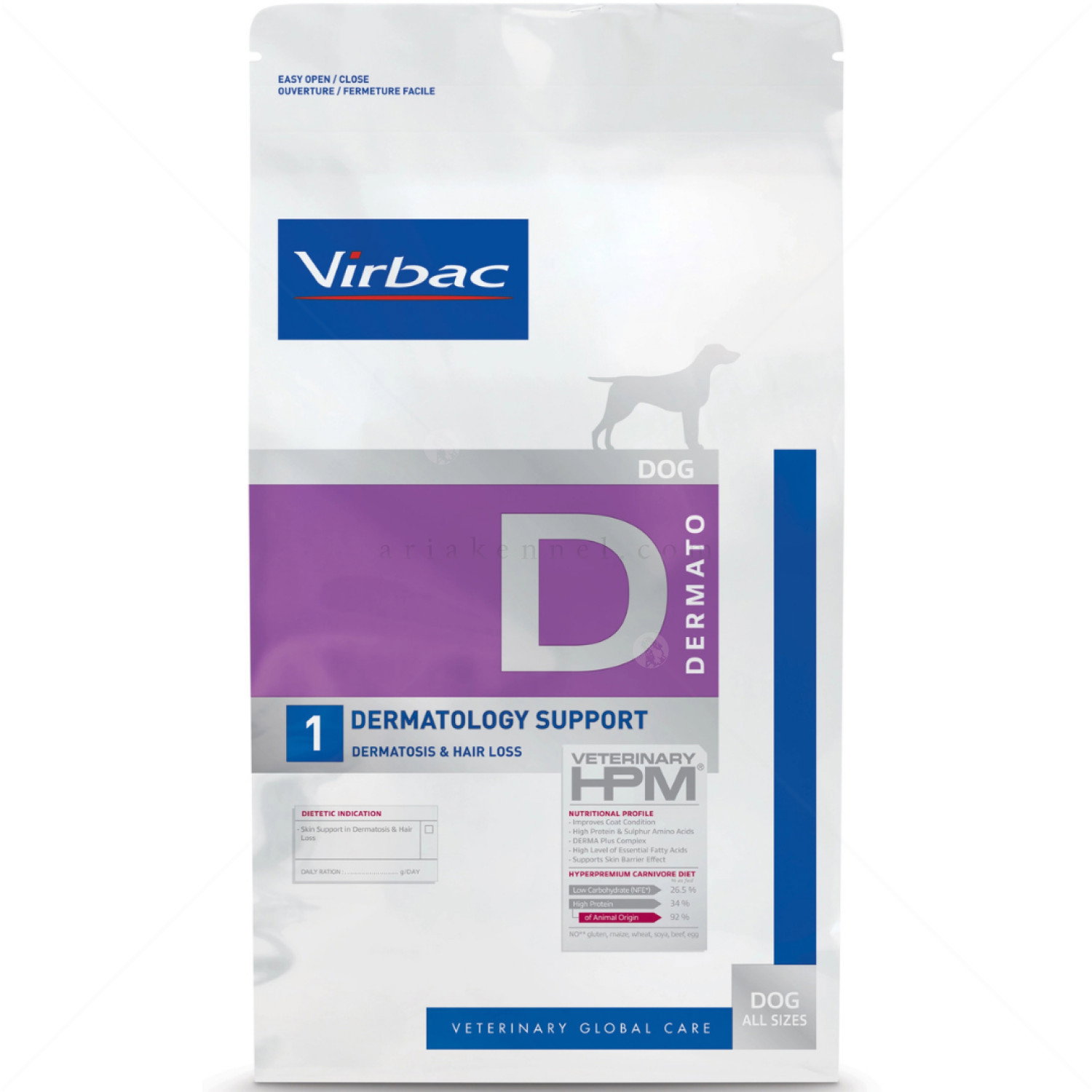 VIRBAC Dog Dermatology Support D - 3 кг