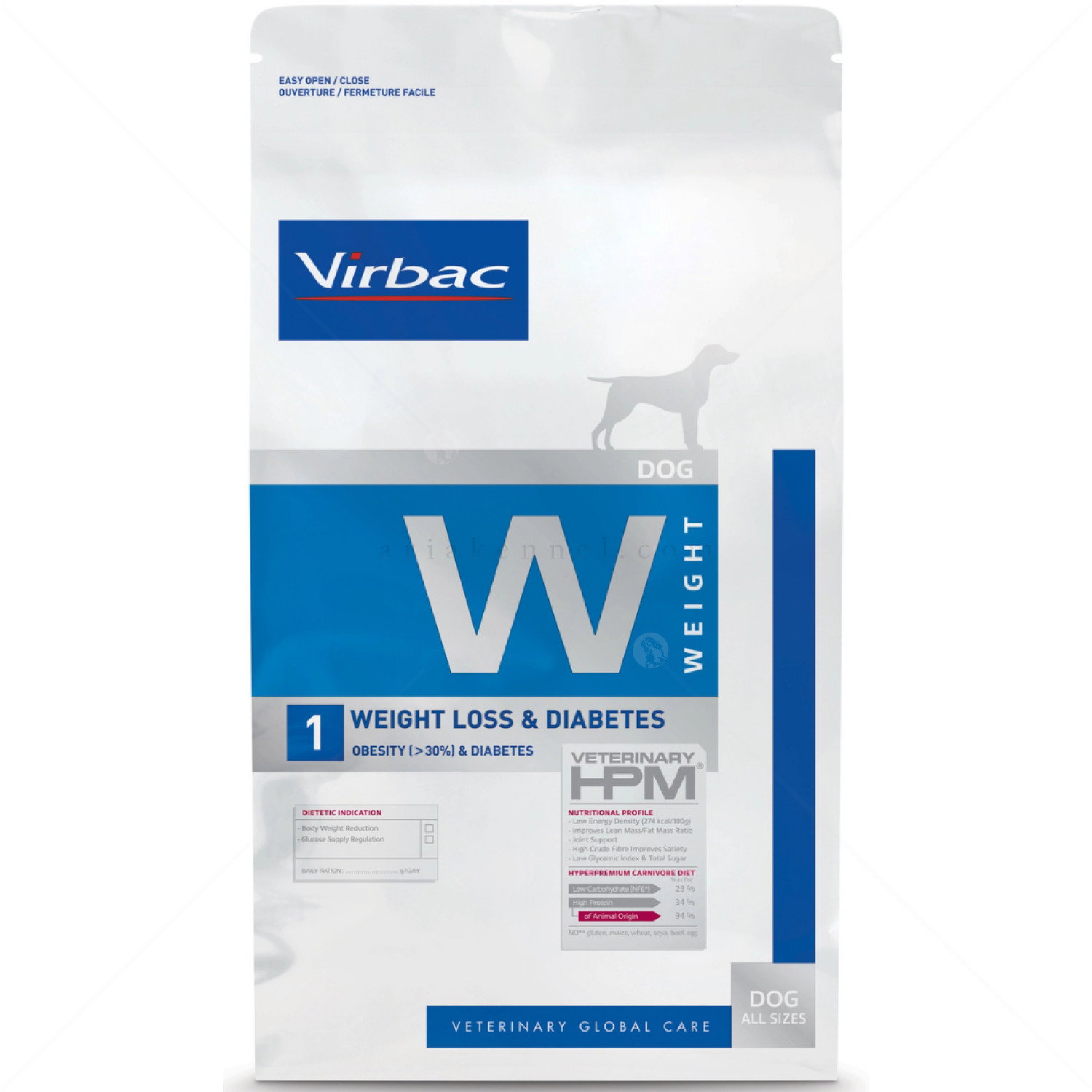 VIRBAC Dog Weight Loss & Diabetes W1 - 3 кг