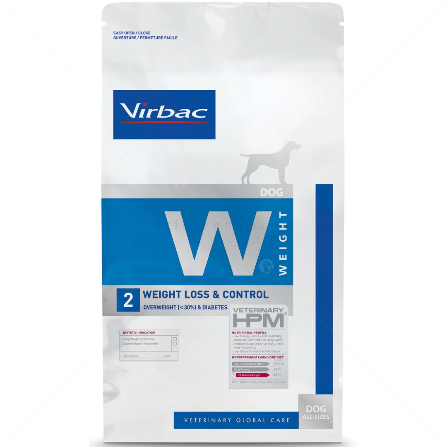 VIRBAC Dog Weight Loss & Control W2 - 3 кг