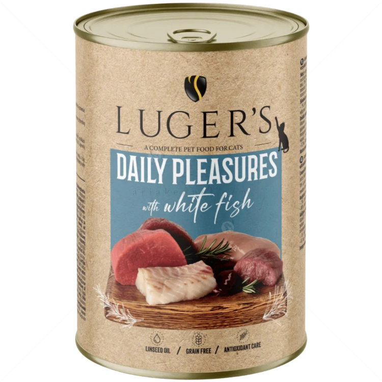 Консерва за котки 400 гр LUGER'S Adult Daily Pleasures with White fish
