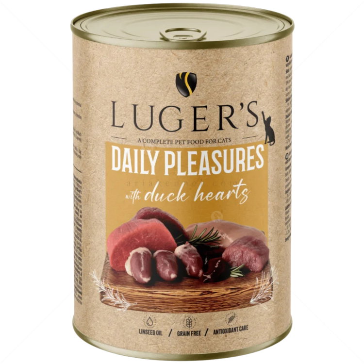 Консерва за котки 400 гр LUGER'S Adult Daily Pleasures with Duck hearts