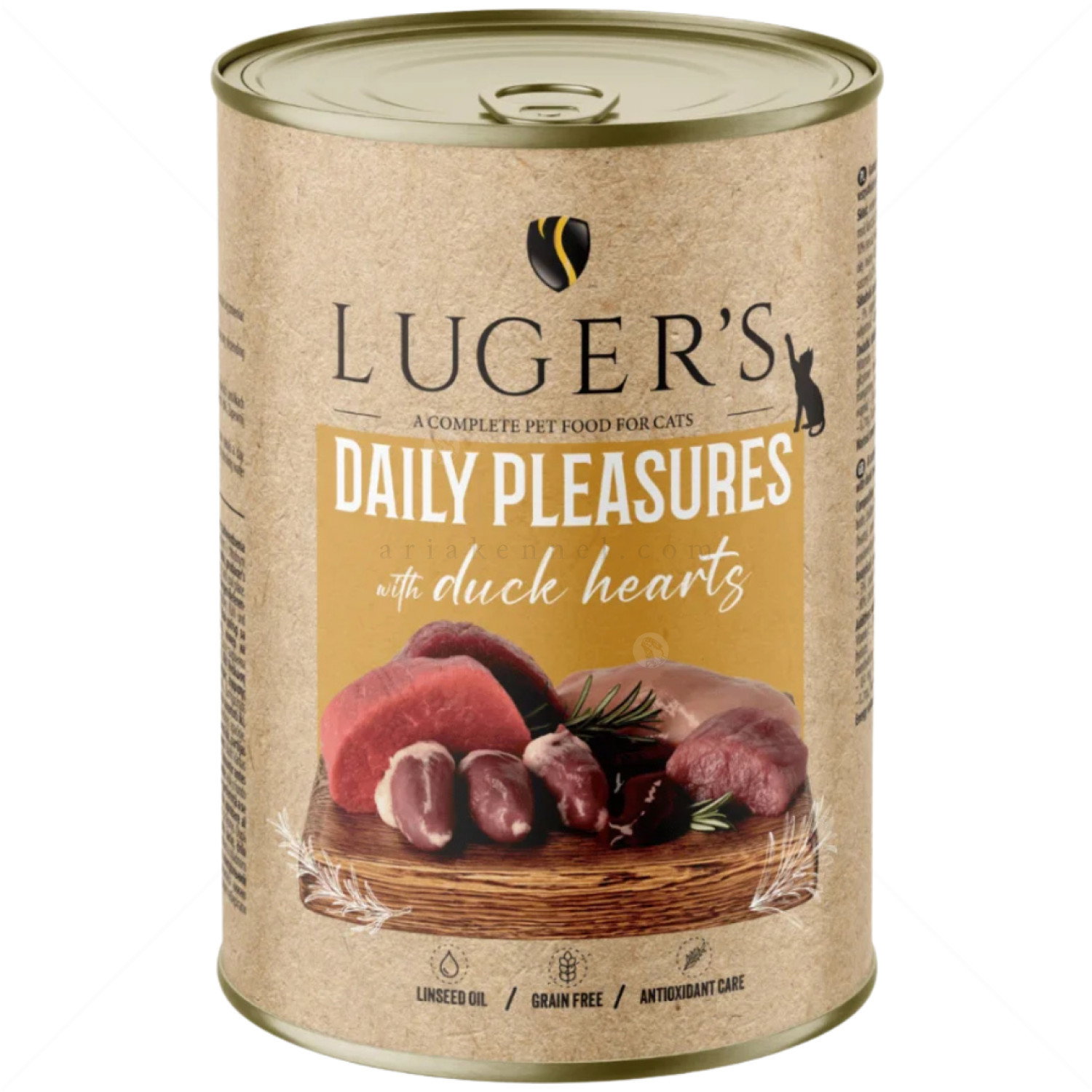 Консерва за котки 400 гр LUGER'S Adult Daily Pleasures with Duck hearts