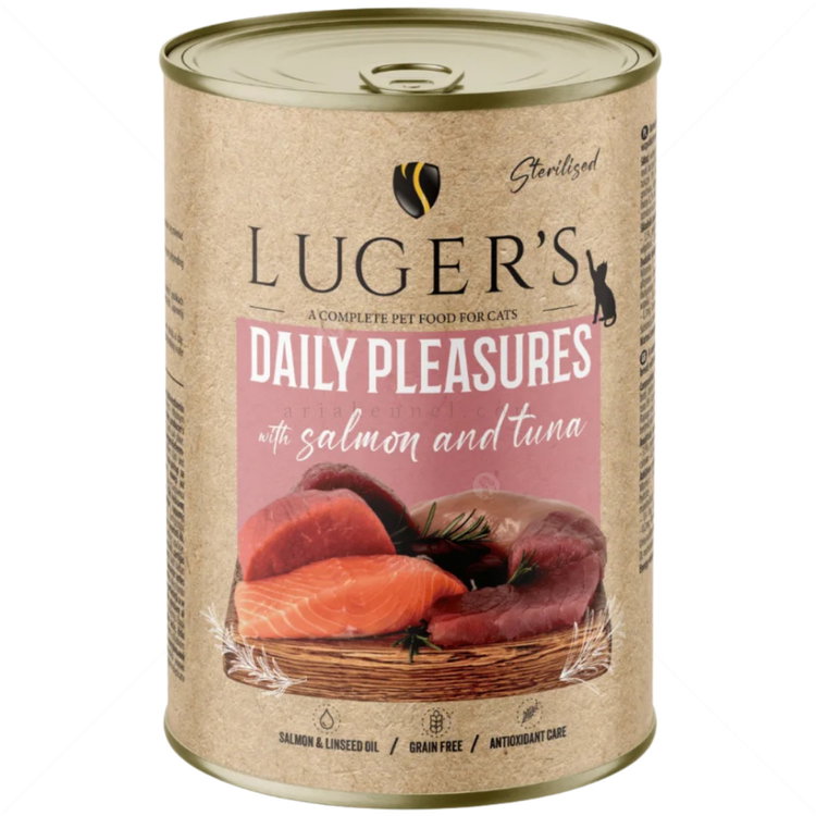 Консерва за кастрирани котки 400 гр LUGER'S Sterilised Adult Daily Pleasures with Salmon and Tuna