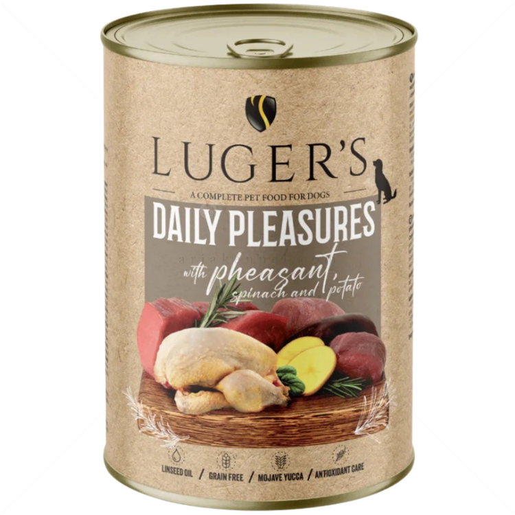 Консерва с фазанско месо, спанак и картофи 400 гр LUGERS Daily Pleasures Pheasant, spinach and potato
