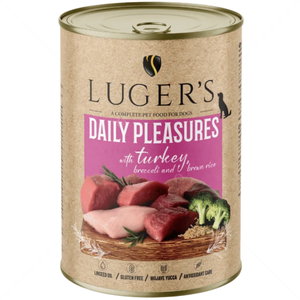 Консерва с пуйка, броколи и кафяв ориз 400 гр LUGERS Daily Pleasures Turkey, broccoli and brown rice