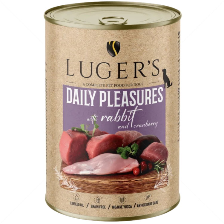 Консерва със заешко месо и червени боровинки 400 гр LUGERS Daily Pleasures Rabbit and cranberry