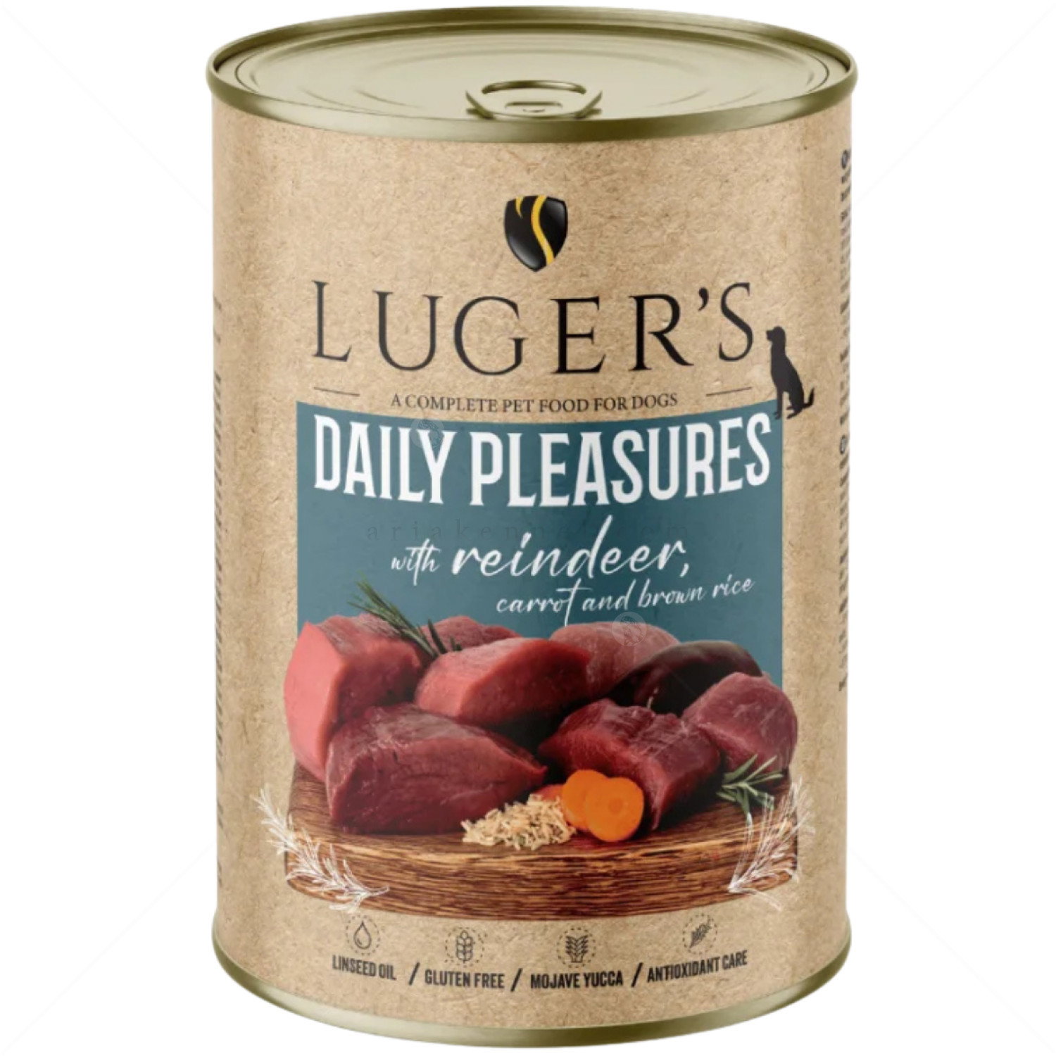 Консерва с еленско месо, моркови и кафяв ориз 400 гр LUGERS Daily Pleasures Reindeer, carrot and brown rice